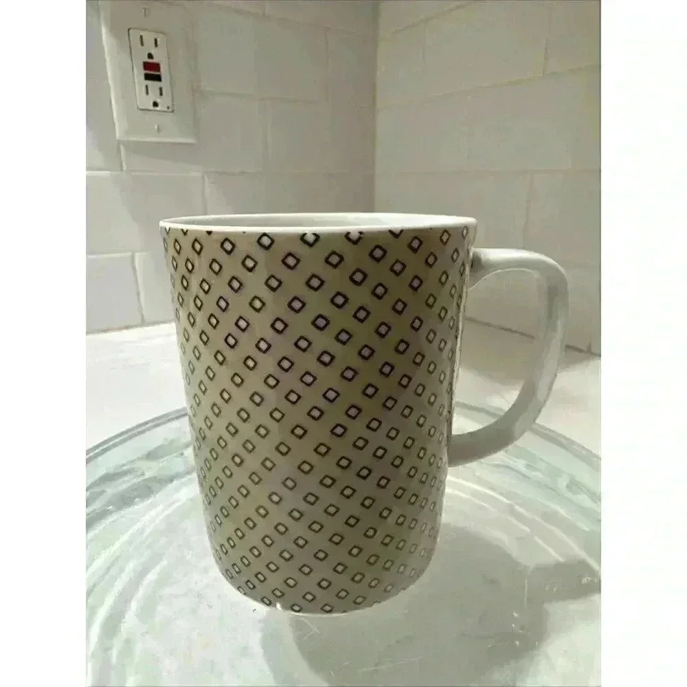 Fitz and Floyd Coffee Mug, Pretty Tea Cup, preppy plaid